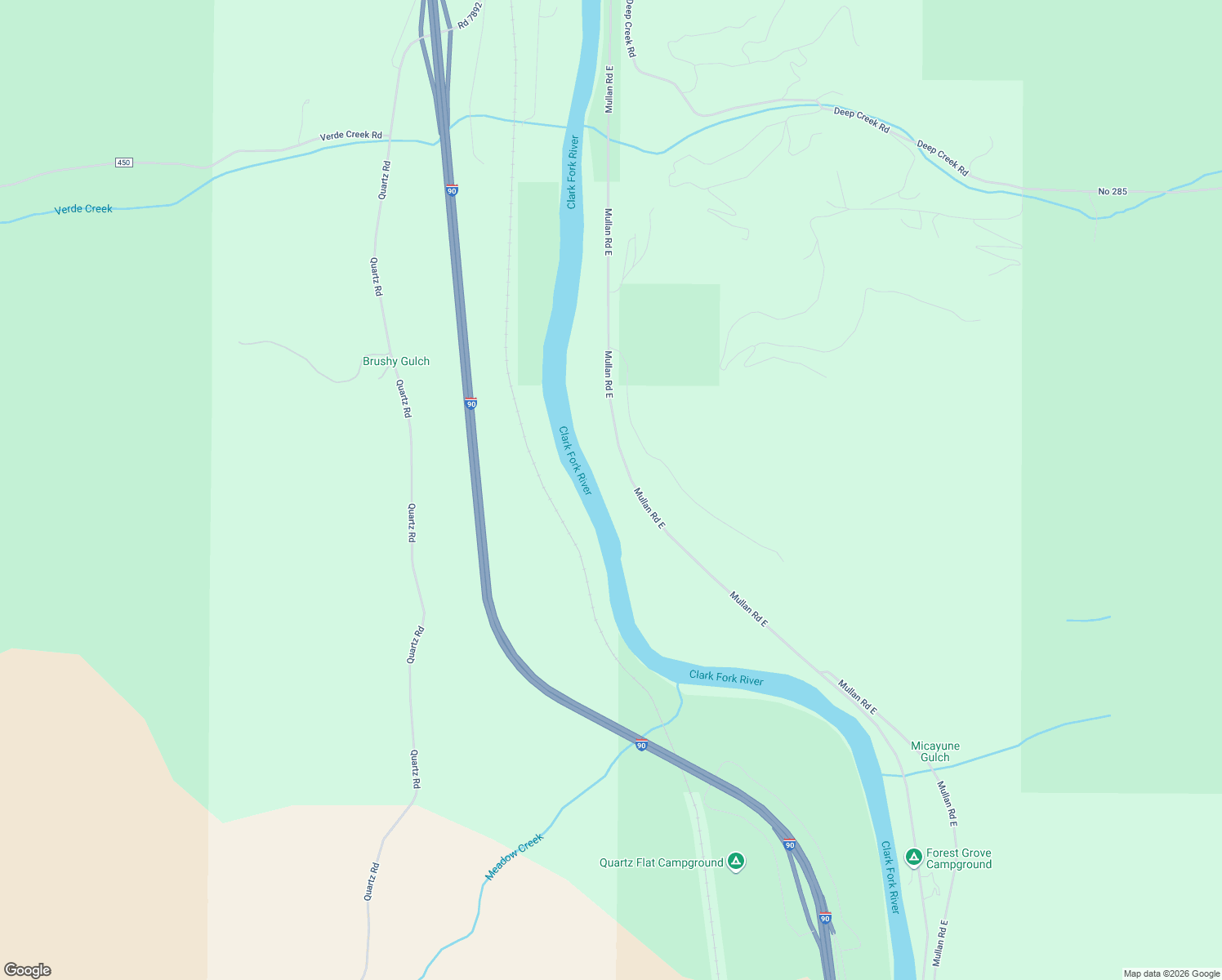 map of restaurants, bars, coffee shops, grocery stores, and more near 1099-1105 Mullan Road East in Superior