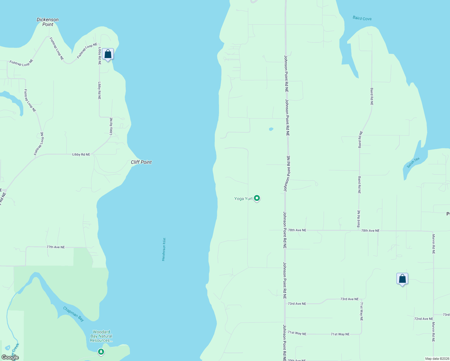 map of restaurants, bars, coffee shops, grocery stores, and more near 8131 Kerbaugh Street Northeast in Olympia