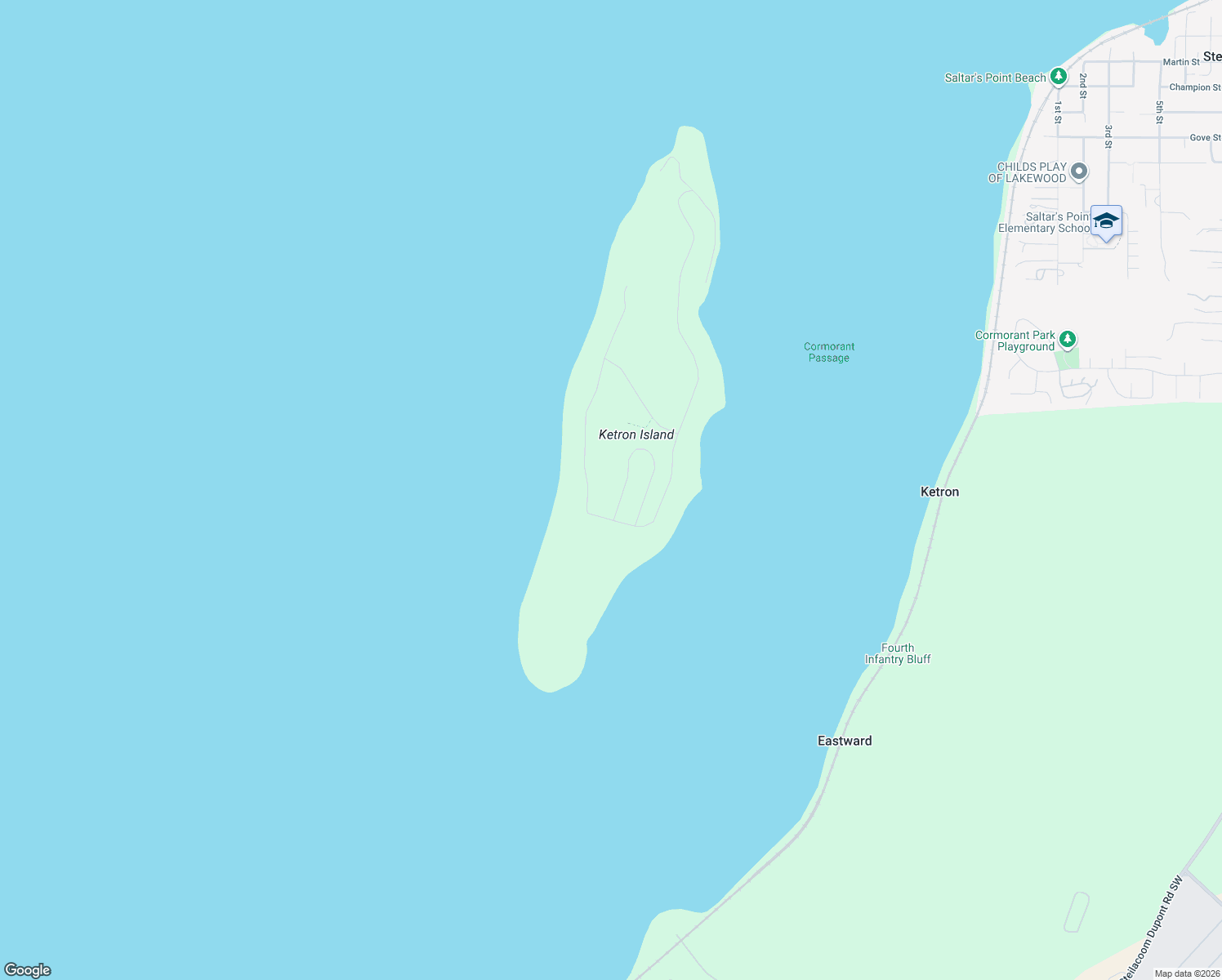 map of restaurants, bars, coffee shops, grocery stores, and more near 11302 Morris Boulevard in Steilacoom