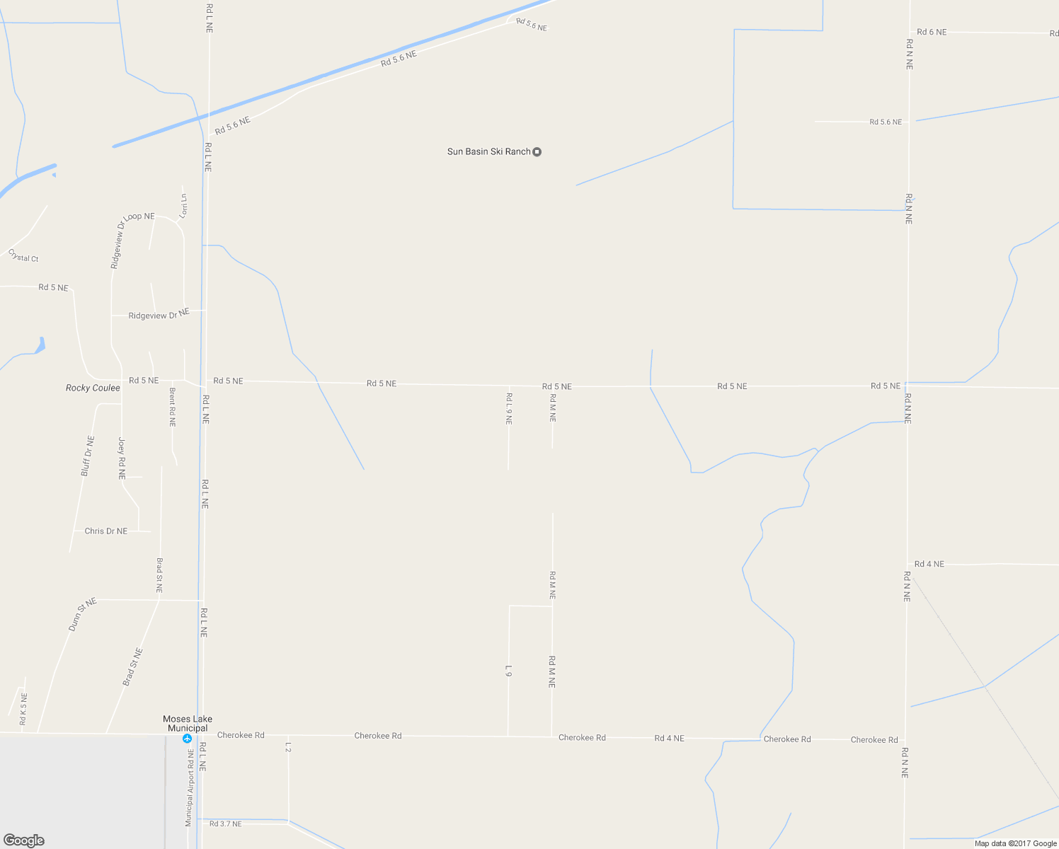 map of restaurants, bars, coffee shops, grocery stores, and more near 4884 Road M Northeast in Moses Lake