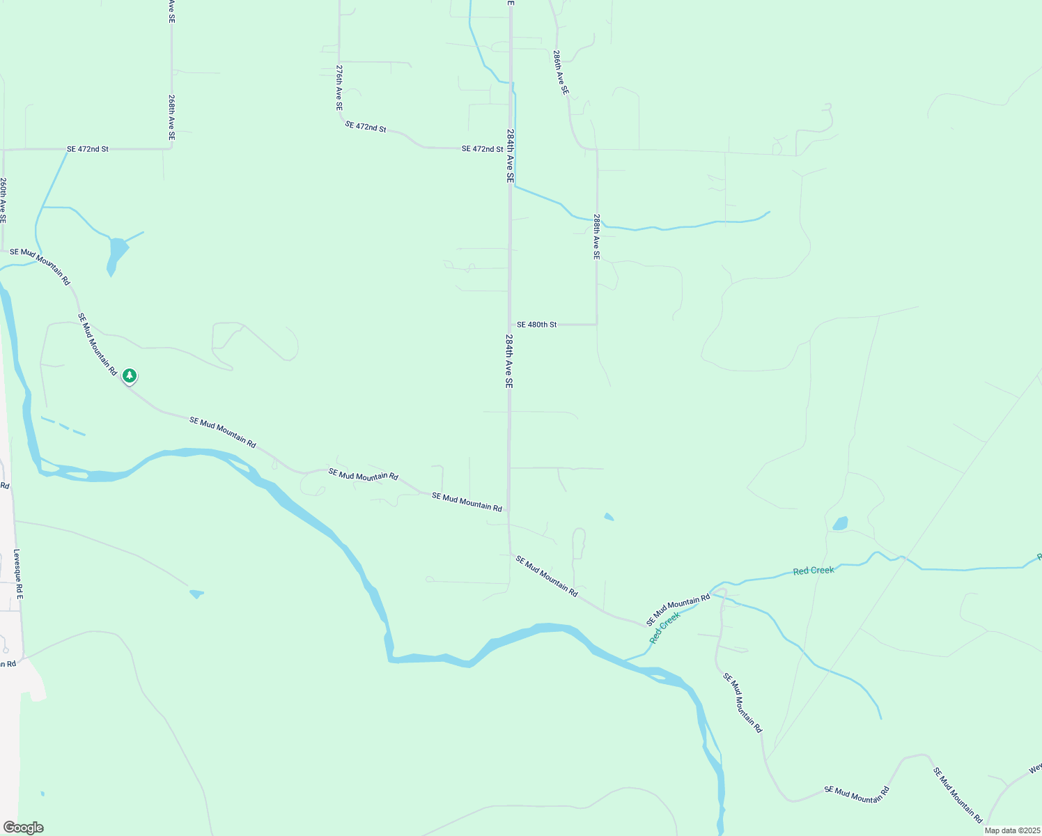 map of restaurants, bars, coffee shops, grocery stores, and more near 48424 284th Avenue Southeast in Enumclaw