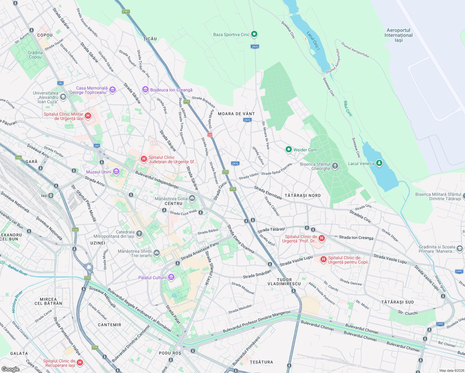 map of restaurants, bars, coffee shops, grocery stores, and more near 10 Strada Apelor in Iași