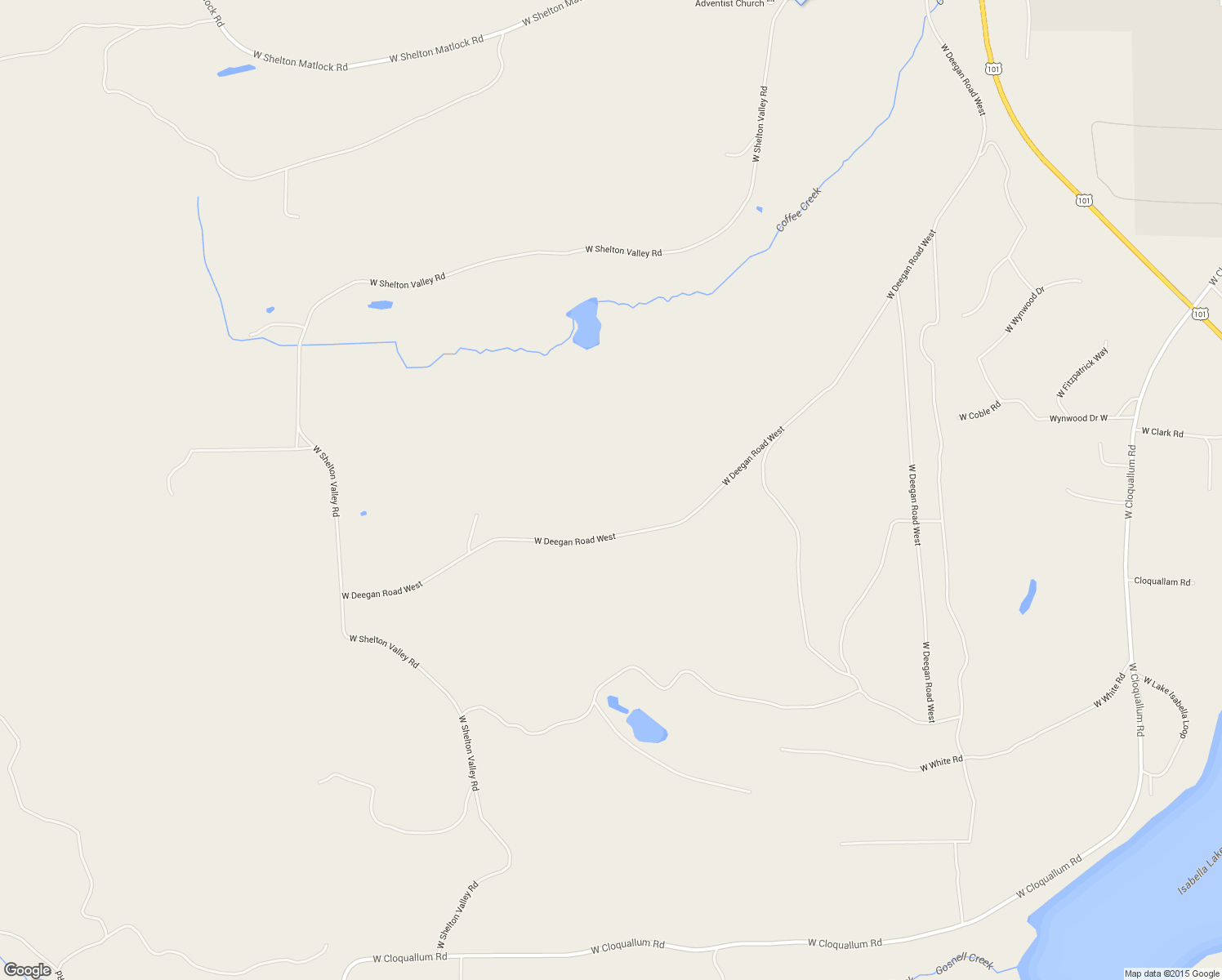 map of restaurants, bars, coffee shops, grocery stores, and more near 2030 W Deegan Road West in Shelton