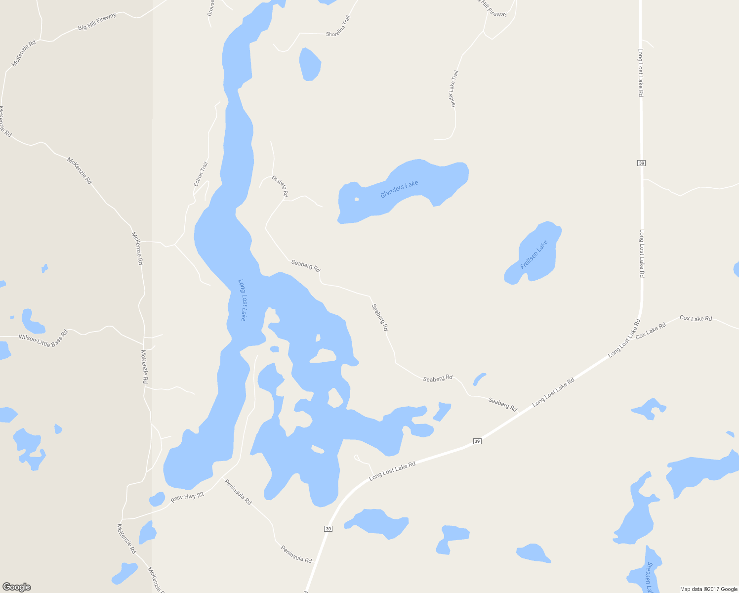 map of restaurants, bars, coffee shops, grocery stores, and more near Seaberg Road in Bagley