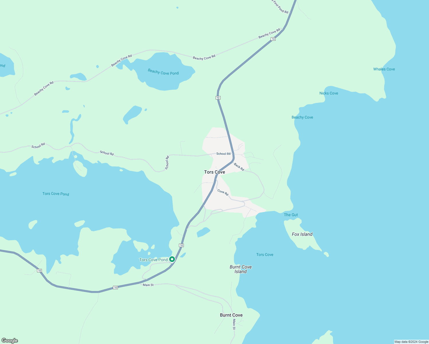 map of restaurants, bars, coffee shops, grocery stores, and more near in Tors Cove