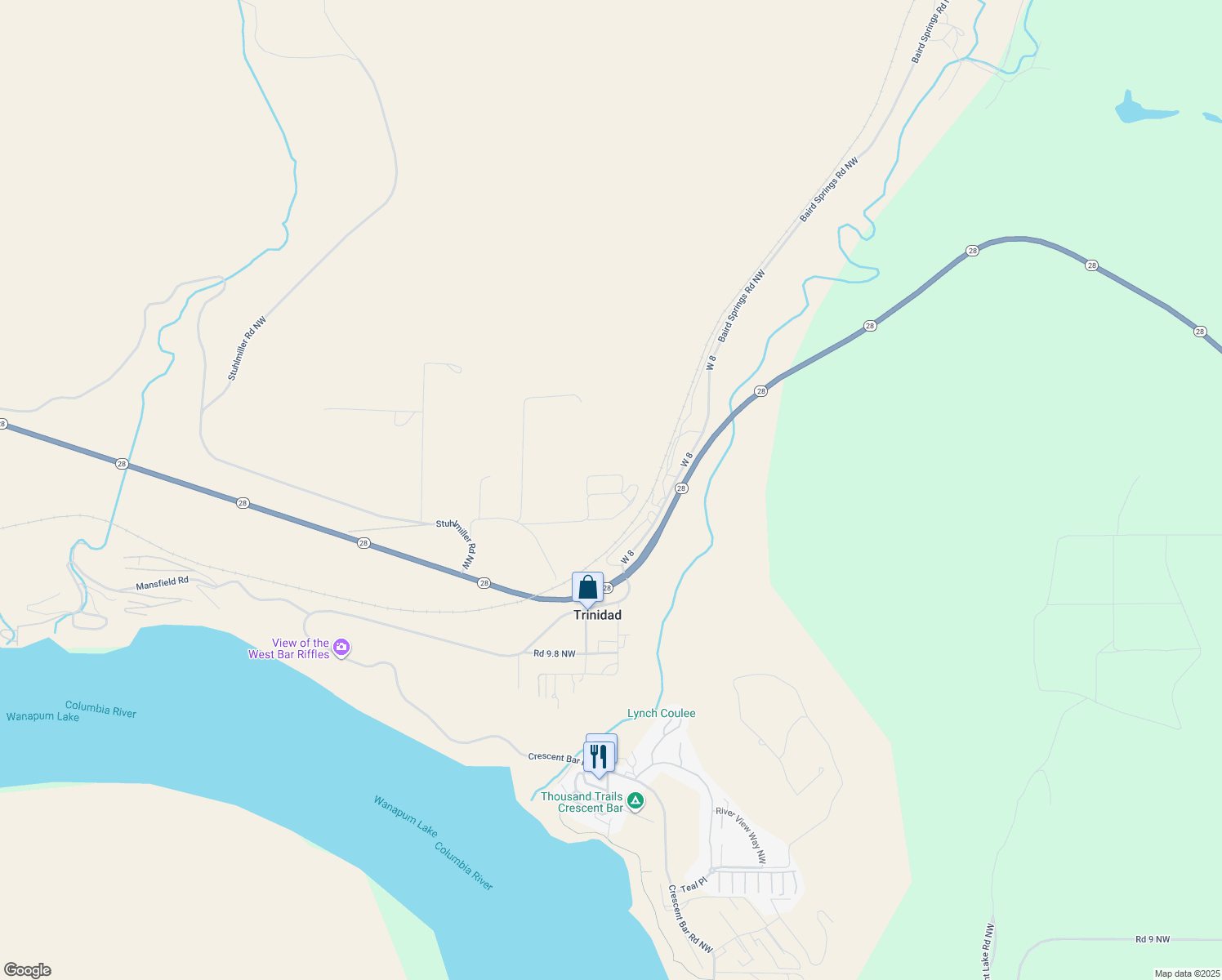 map of restaurants, bars, coffee shops, grocery stores, and more near 23832 Fine Wine Road North West in Quincy