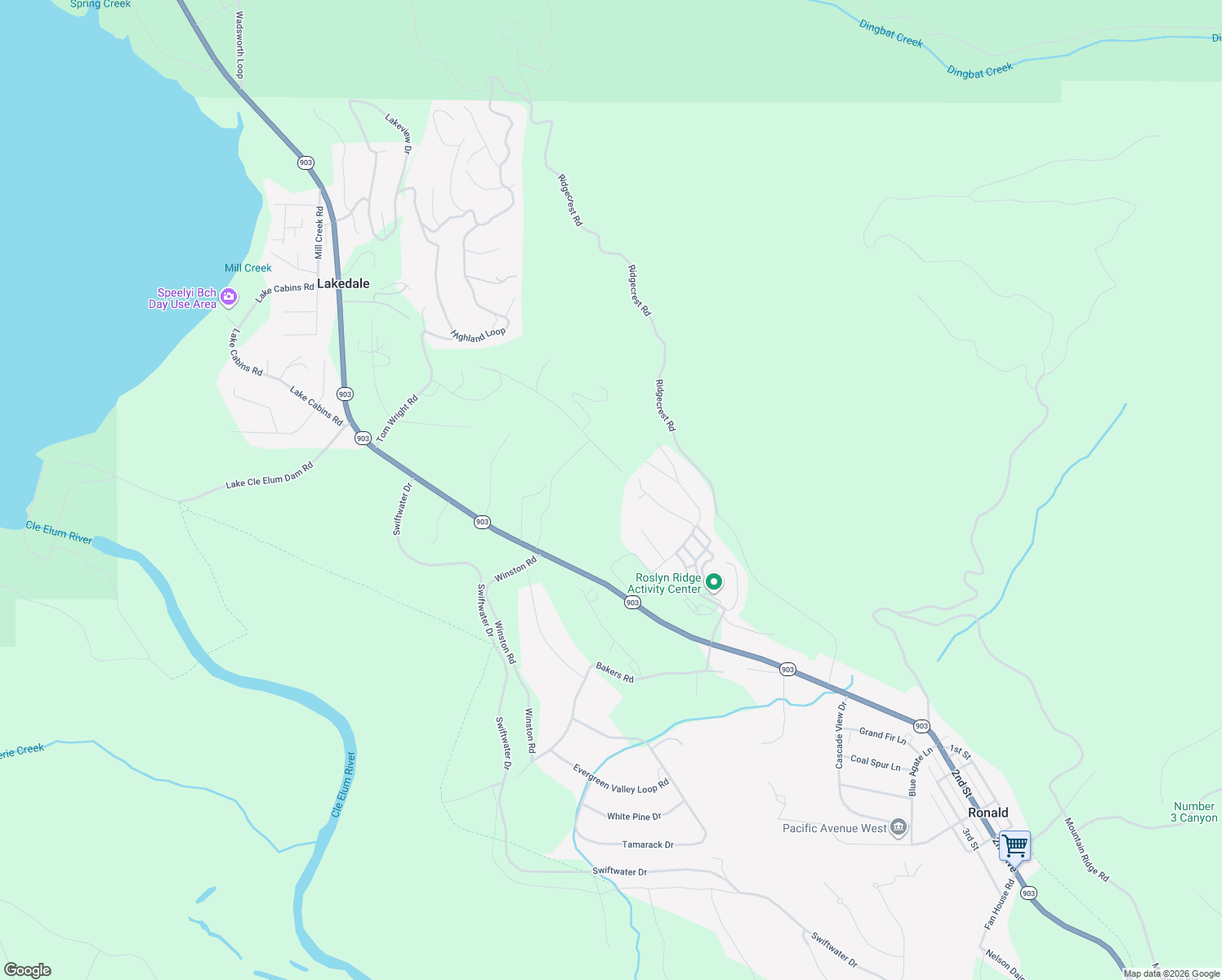 map of restaurants, bars, coffee shops, grocery stores, and more near 270 Tiger Lily Ln in Ronald