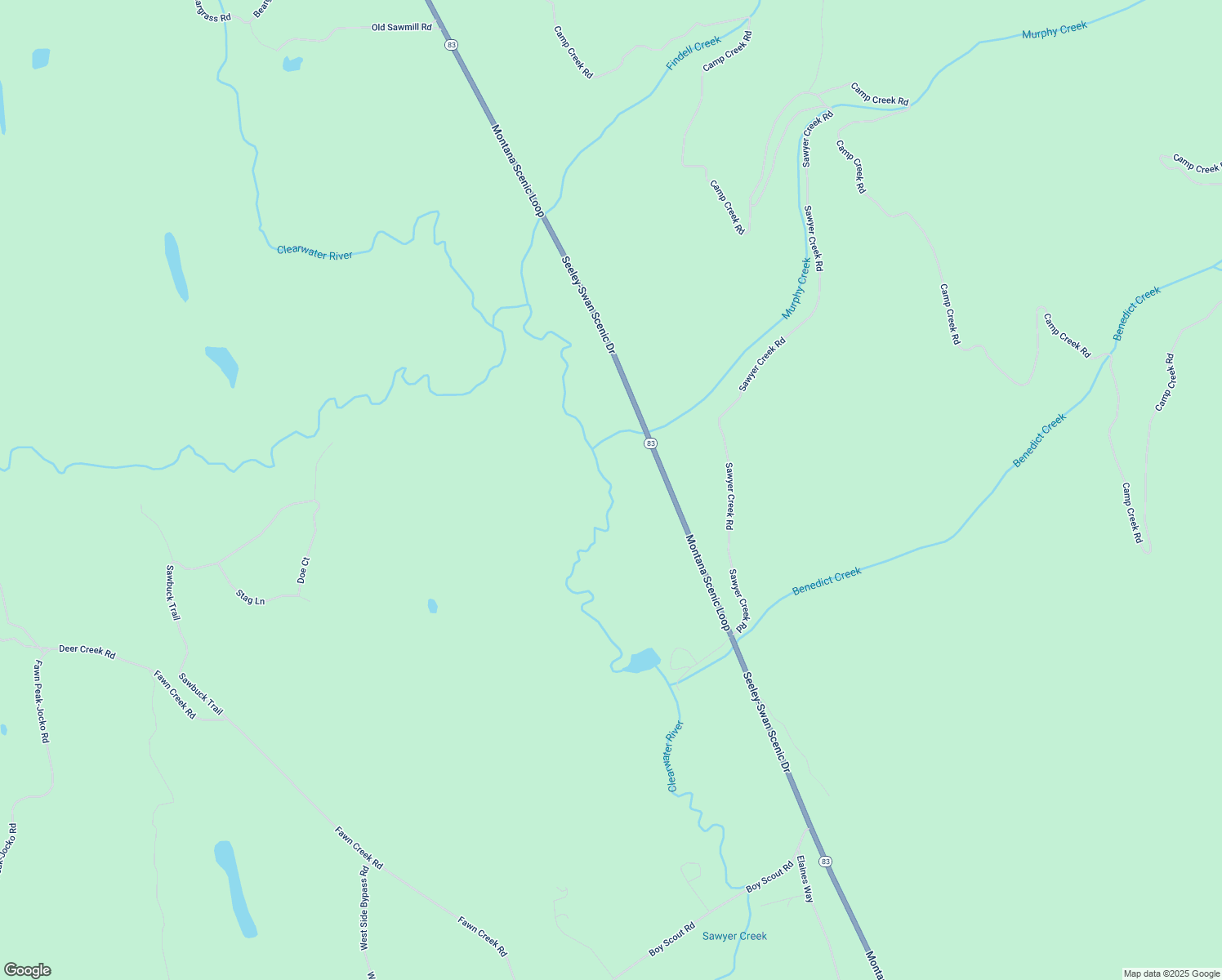 map of restaurants, bars, coffee shops, grocery stores, and more near 3949 Highway 83 in Seeley Lake