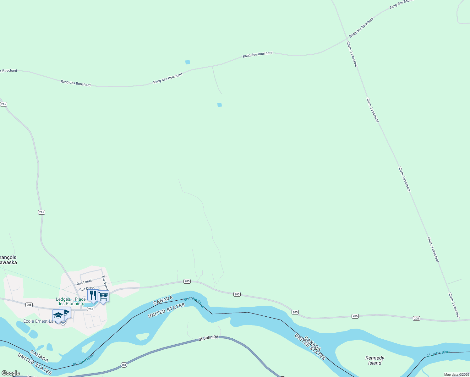 map of restaurants, bars, coffee shops, grocery stores, and more near in Haut-Madawaska