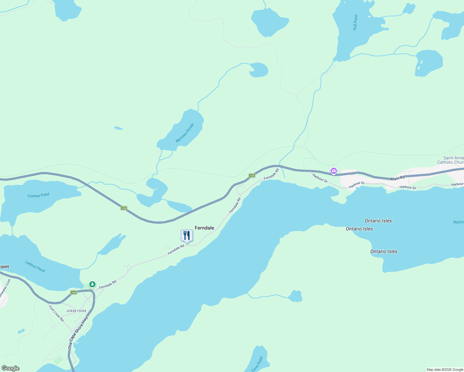 map of restaurants, bars, coffee shops, grocery stores, and more near 15466 Newfoundland and Labrador 100 in Placentia