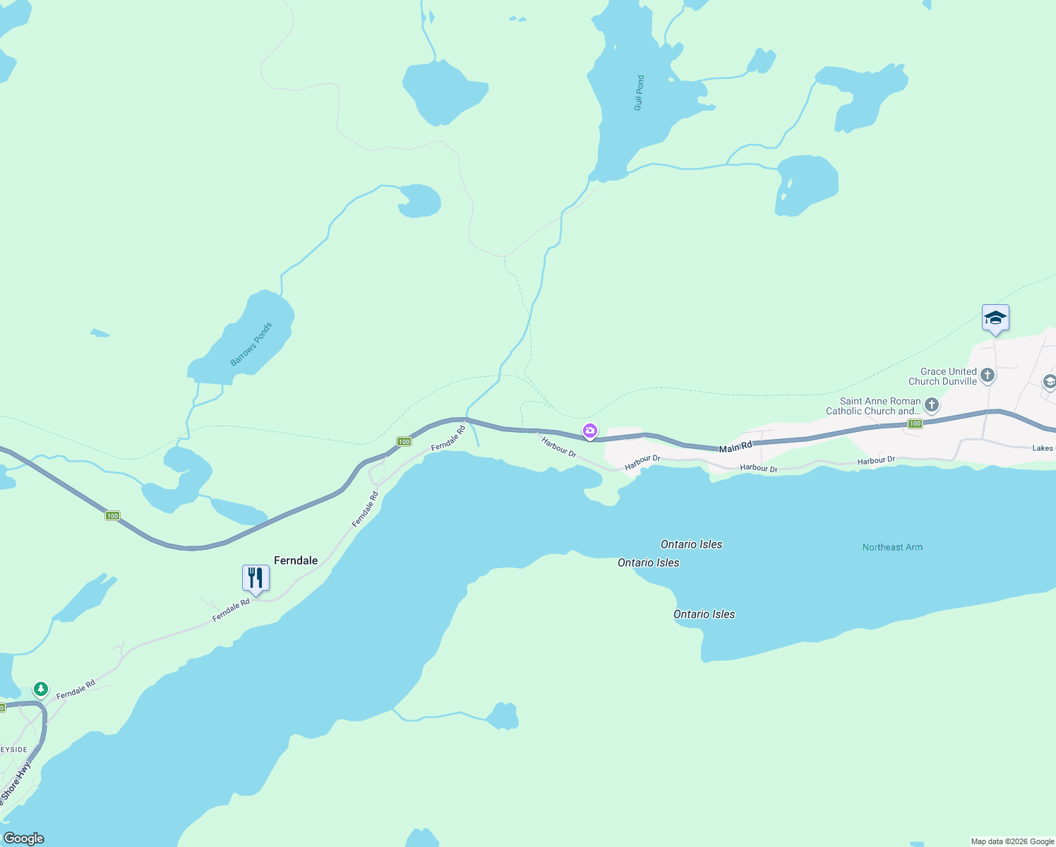 map of restaurants, bars, coffee shops, grocery stores, and more near 15466 Newfoundland and Labrador 100 in Placentia