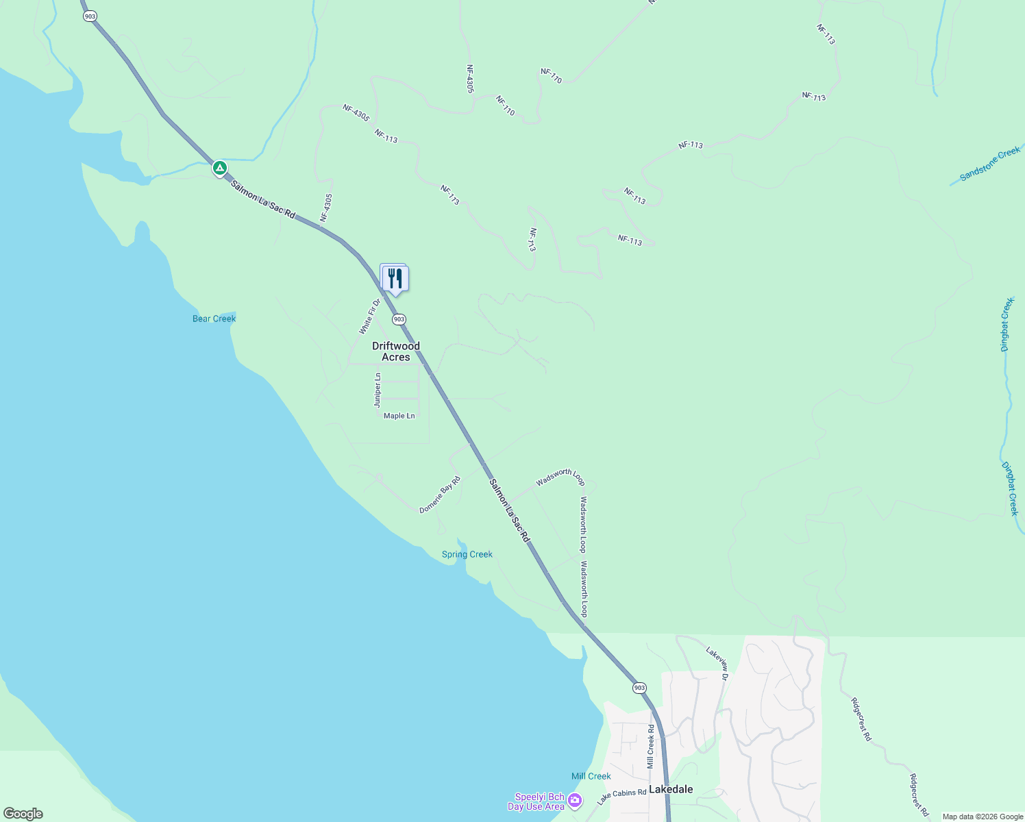 map of restaurants, bars, coffee shops, grocery stores, and more near 210 Cozy Lane in Ronald