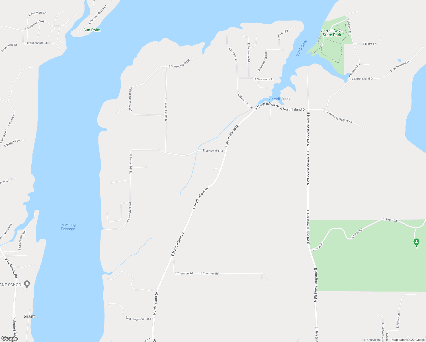 map of restaurants, bars, coffee shops, grocery stores, and more near 2221 East North Island Drive in Shelton