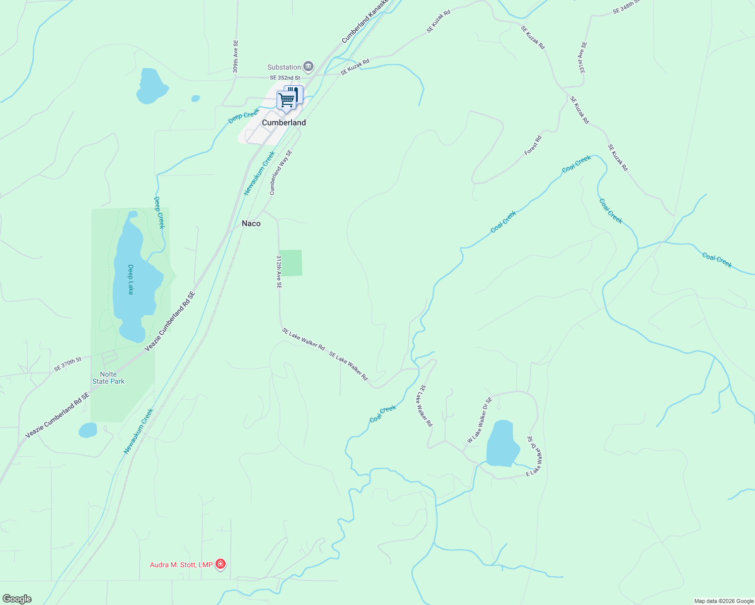 map of restaurants, bars, coffee shops, grocery stores, and more near 31936 Southeast Lake Walker Road in Enumclaw