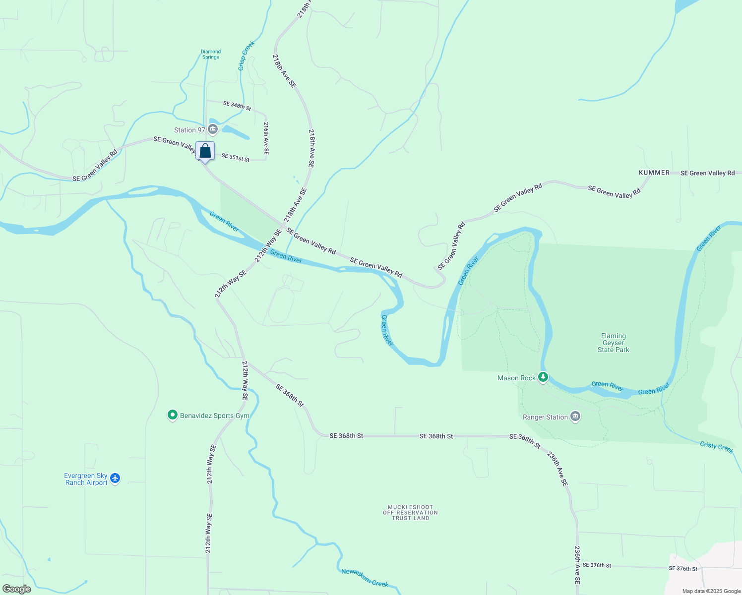 map of restaurants, bars, coffee shops, grocery stores, and more near 22018 Southeast 358th Street in Auburn