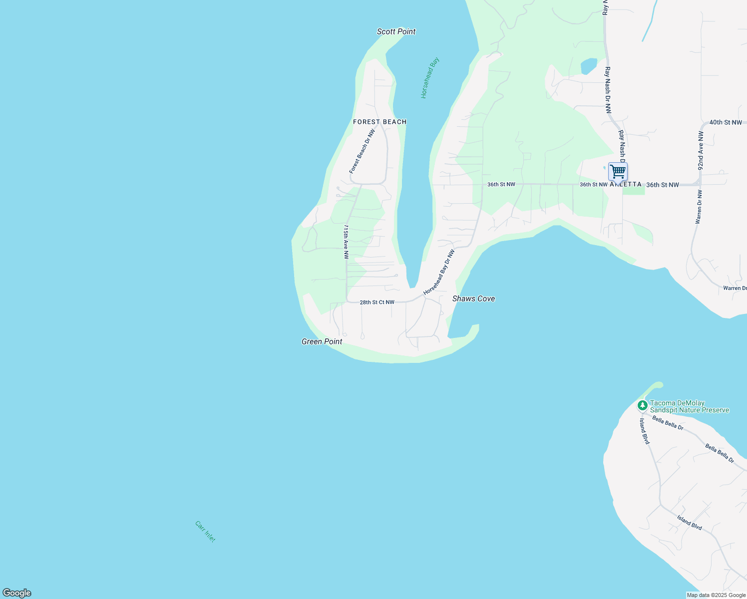 map of restaurants, bars, coffee shops, grocery stores, and more near 11315 28th Street Court Northwest in Gig Harbor