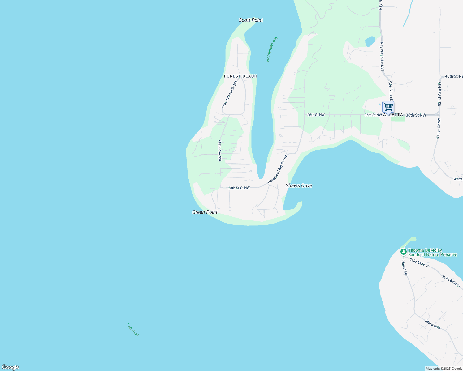 map of restaurants, bars, coffee shops, grocery stores, and more near 11315 28th Street Court Northwest in Gig Harbor