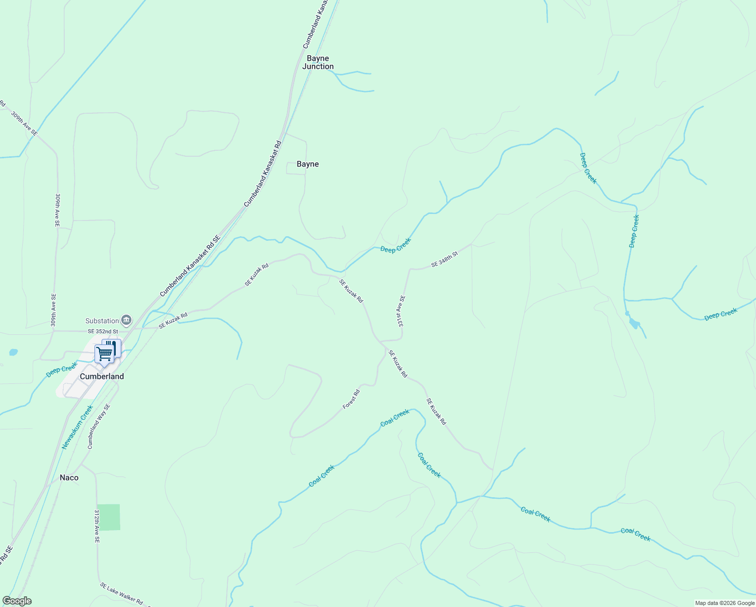 map of restaurants, bars, coffee shops, grocery stores, and more near 32922 Southeast Kuzak Road in Enumclaw