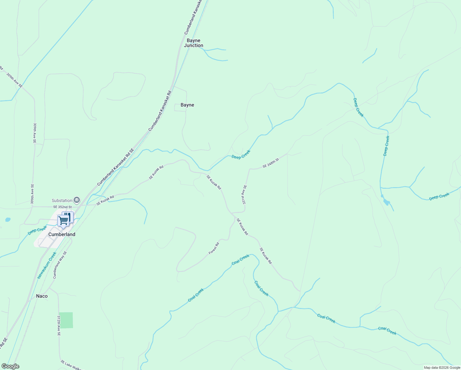 map of restaurants, bars, coffee shops, grocery stores, and more near 32922 Southeast Kuzak Road in Enumclaw