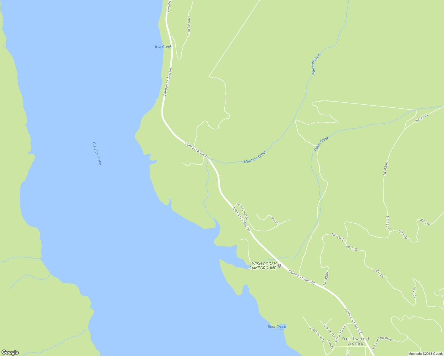 map of restaurants, bars, coffee shops, grocery stores, and more near 16660 Salmon La Sac Road in Ronald