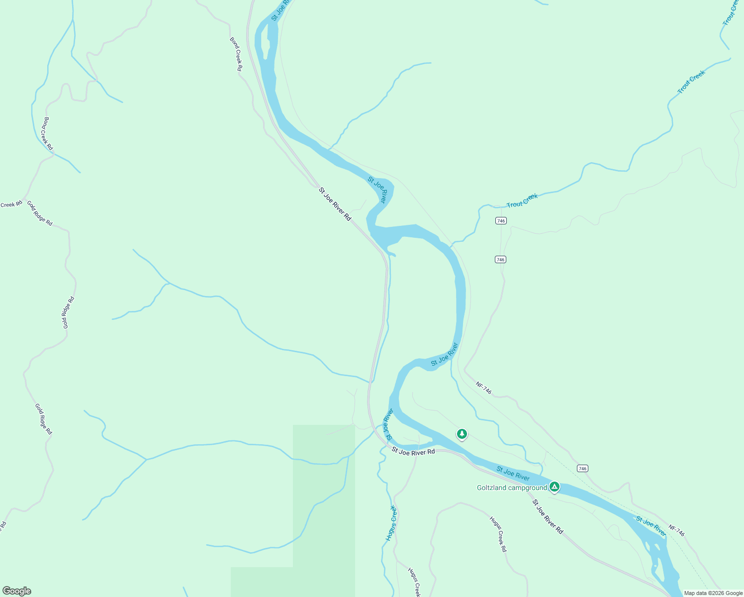 map of restaurants, bars, coffee shops, grocery stores, and more near 19388 Saint Joe River Road in Calder