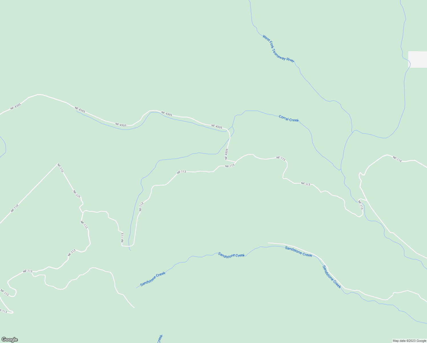 map of restaurants, bars, coffee shops, grocery stores, and more near National Forest Development Road 113 in Ronald