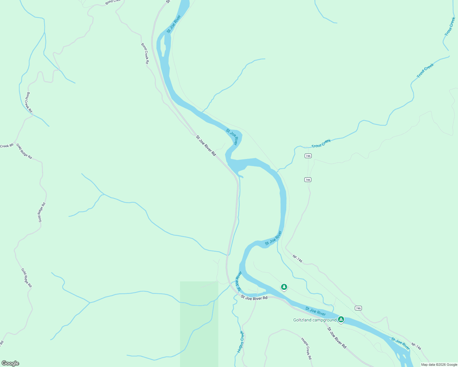 map of restaurants, bars, coffee shops, grocery stores, and more near 19388 Saint Joe River Road in Calder