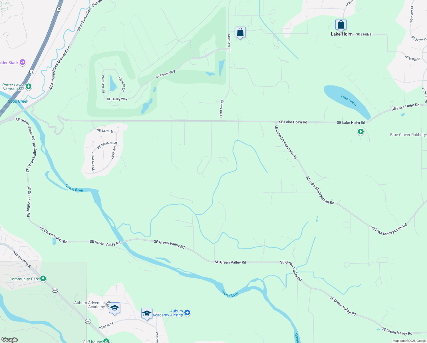map of restaurants, bars, coffee shops, grocery stores, and more near 34010 146th Avenue Southeast in Auburn