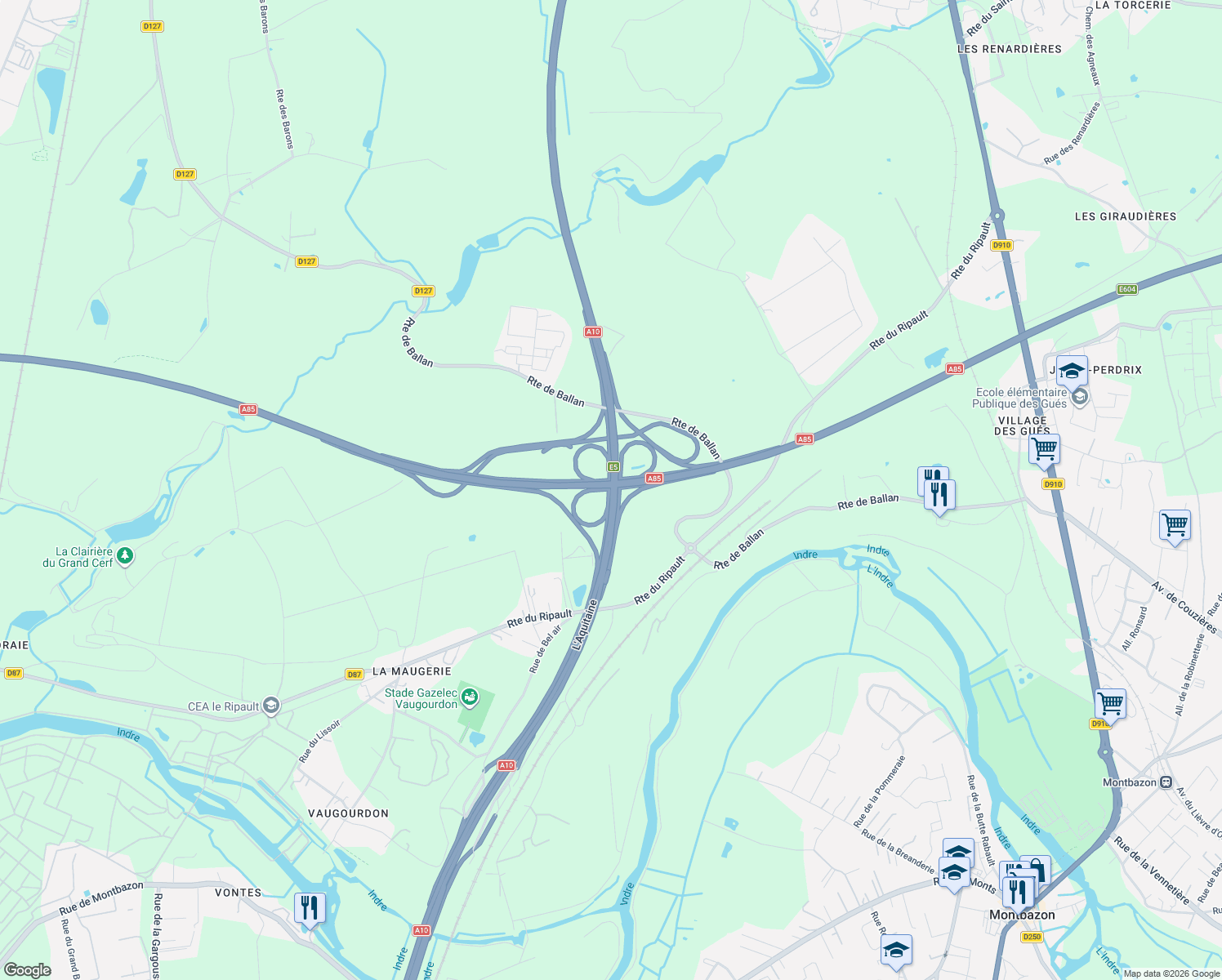 map of restaurants, bars, coffee shops, grocery stores, and more near in 