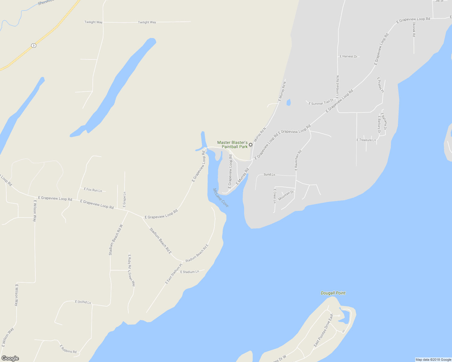 map of restaurants, bars, coffee shops, grocery stores, and more near 232 East Murray Road in Allyn-Grapeview