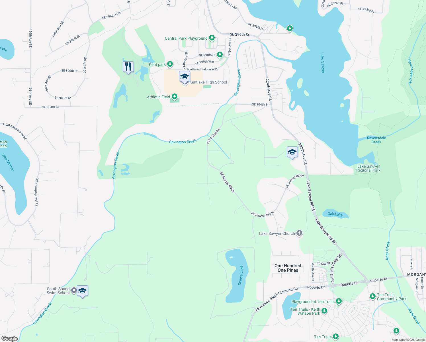 map of restaurants, bars, coffee shops, grocery stores, and more near 31045 219th Way Southeast in Black Diamond