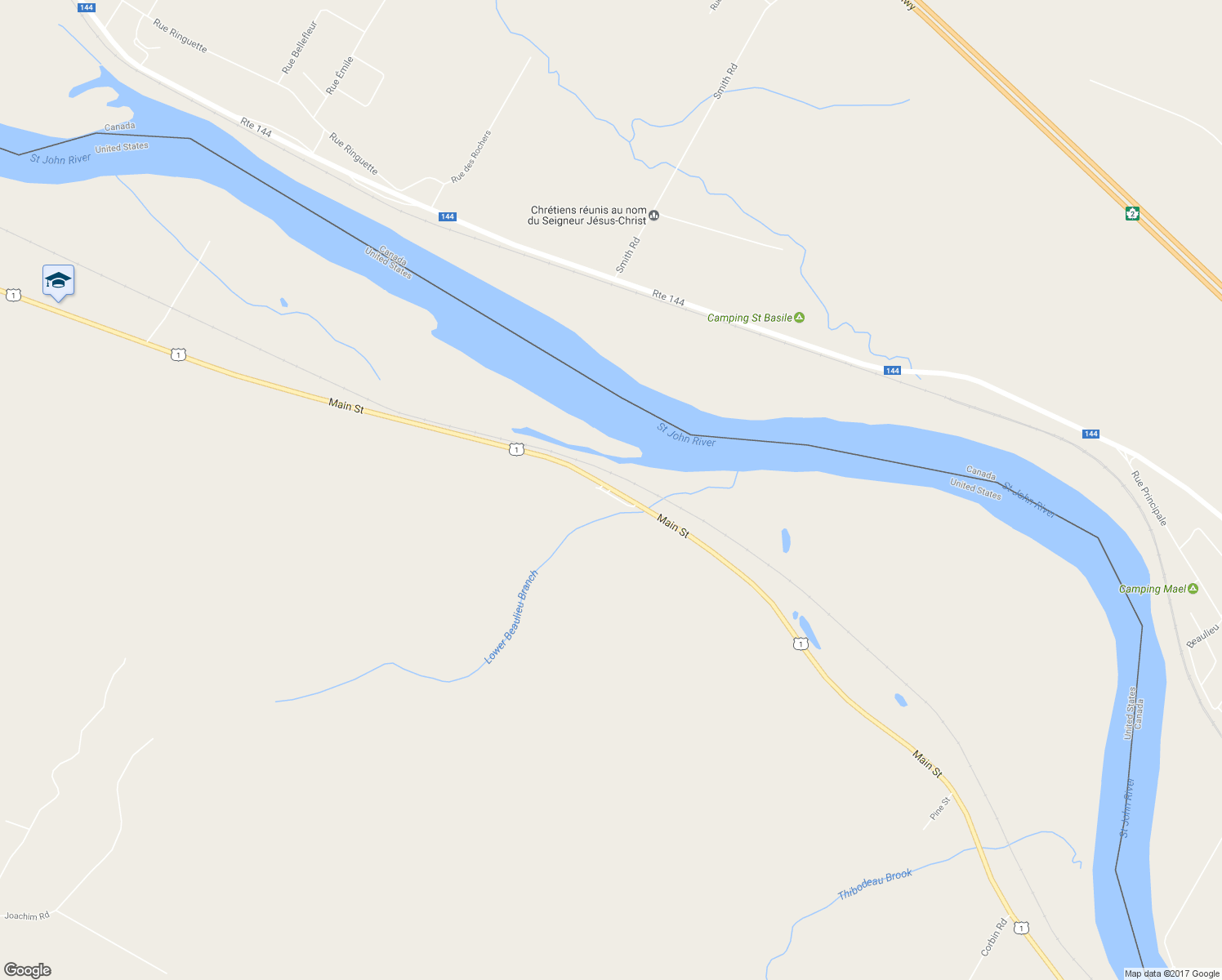 map of restaurants, bars, coffee shops, grocery stores, and more near 19 Main Street in Grand Isle