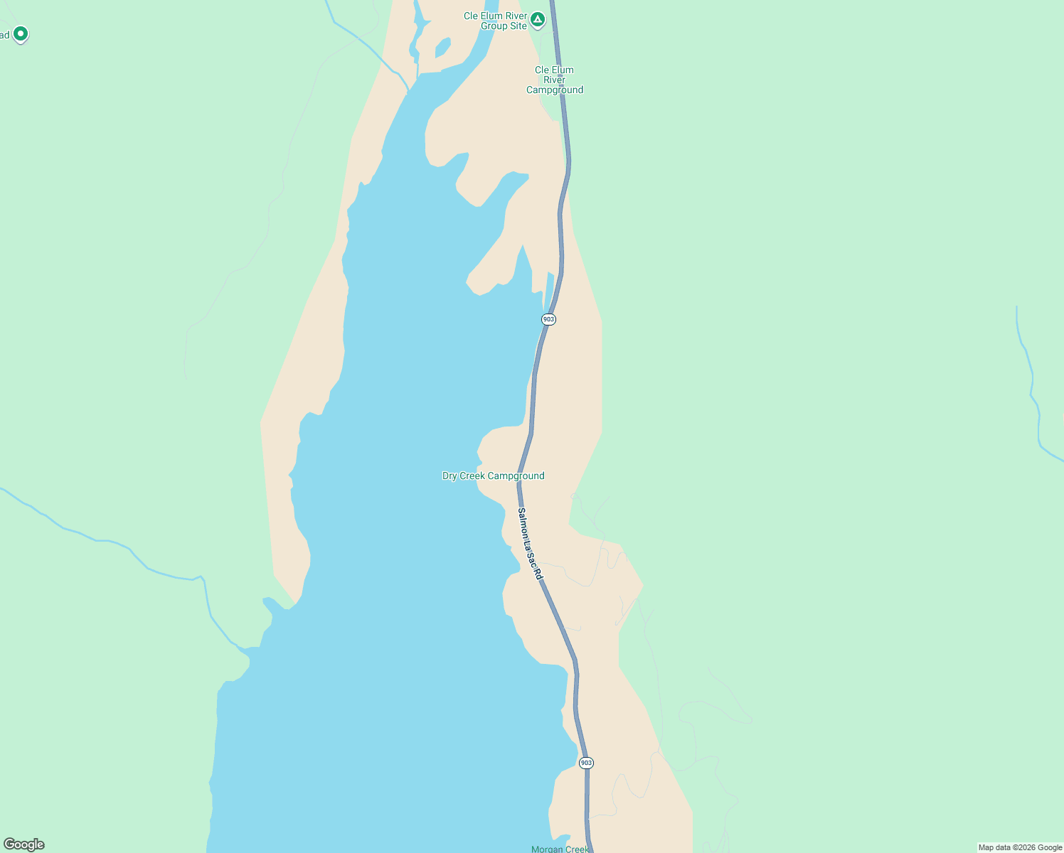 map of restaurants, bars, coffee shops, grocery stores, and more near Salmon La Sac Road in Ronald