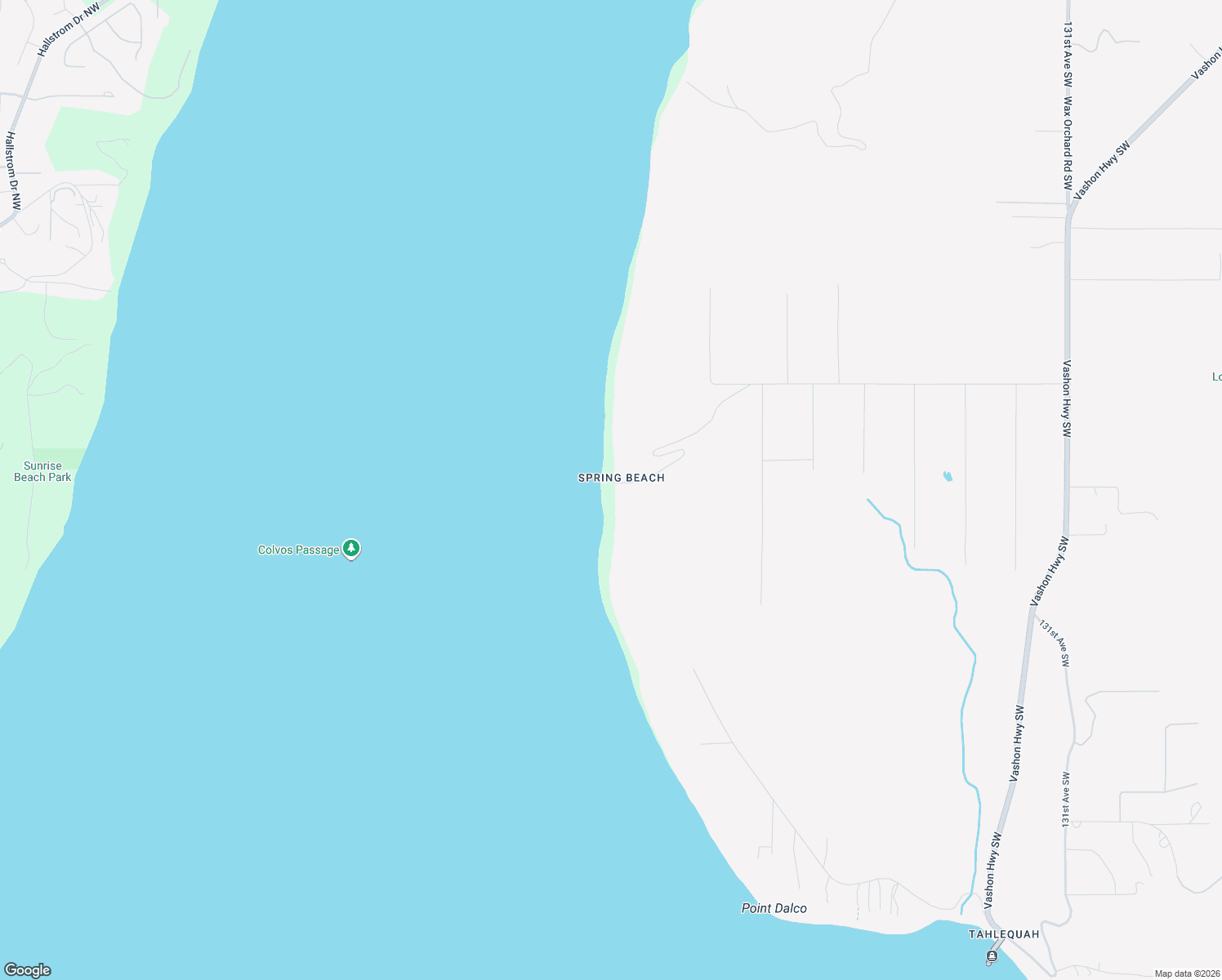 map of restaurants, bars, coffee shops, grocery stores, and more near 14763 Southwest Spring Beach Road in Vashon