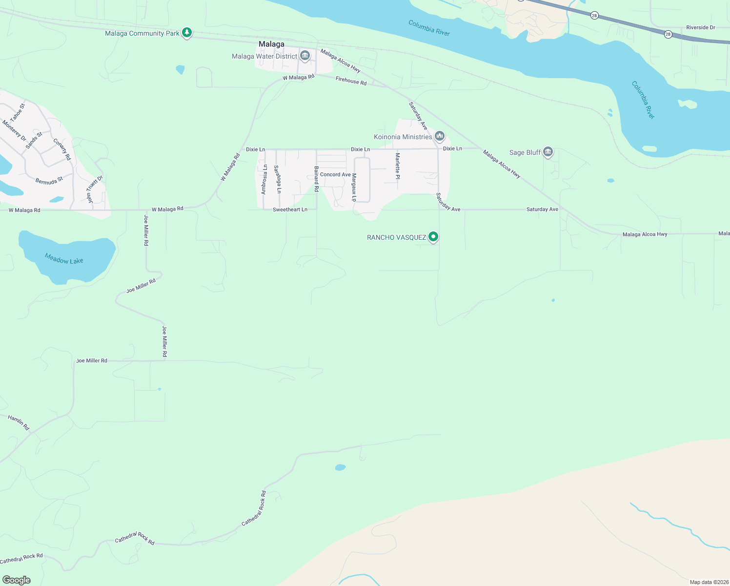 map of restaurants, bars, coffee shops, grocery stores, and more near 3796 Searles Road in Malaga