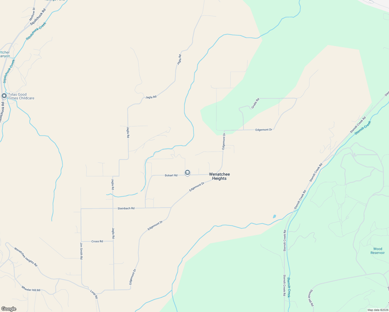 map of restaurants, bars, coffee shops, grocery stores, and more near 468 Cherry Lane in Wenatchee