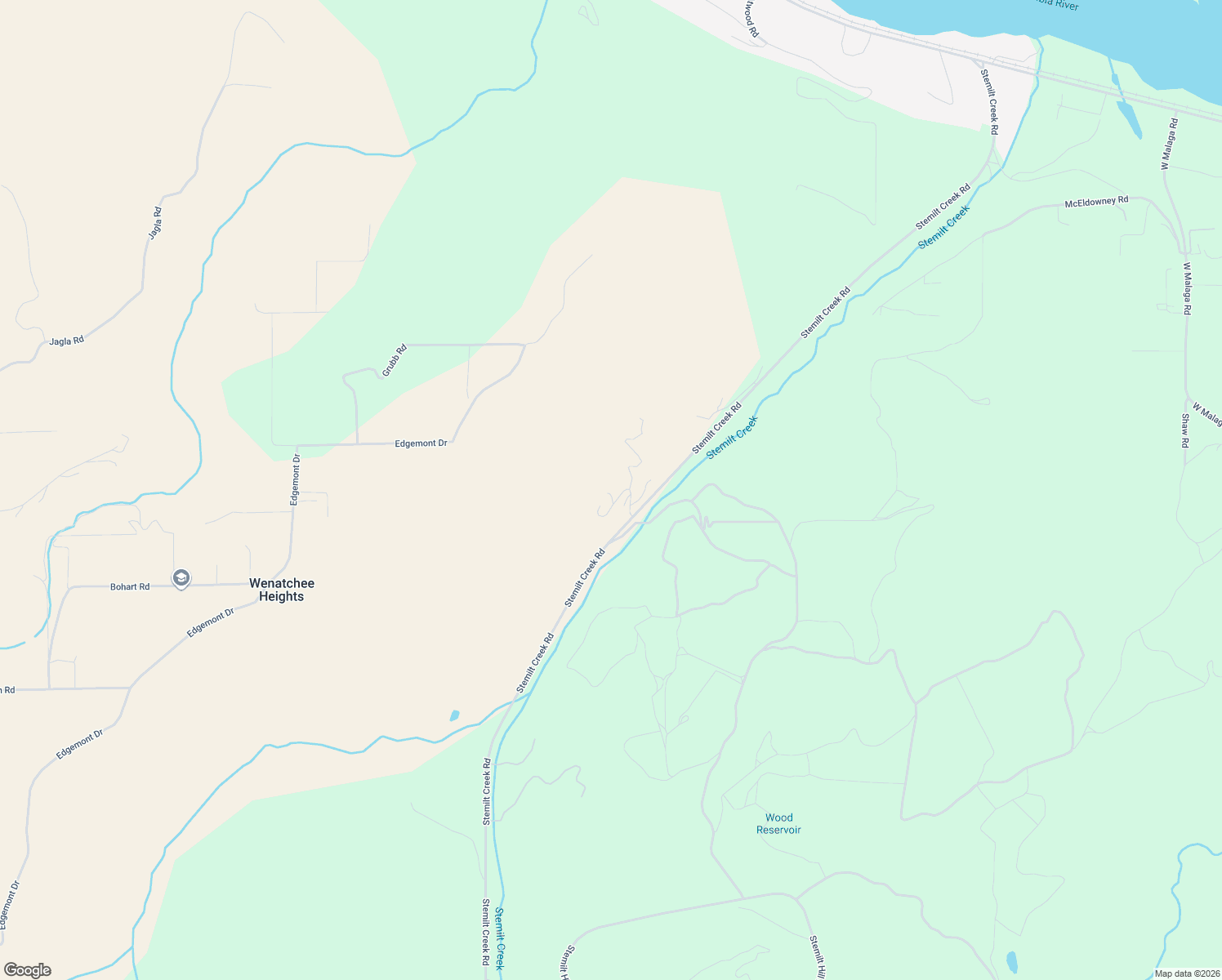 map of restaurants, bars, coffee shops, grocery stores, and more near 3570 Pinnacle Place in Wenatchee