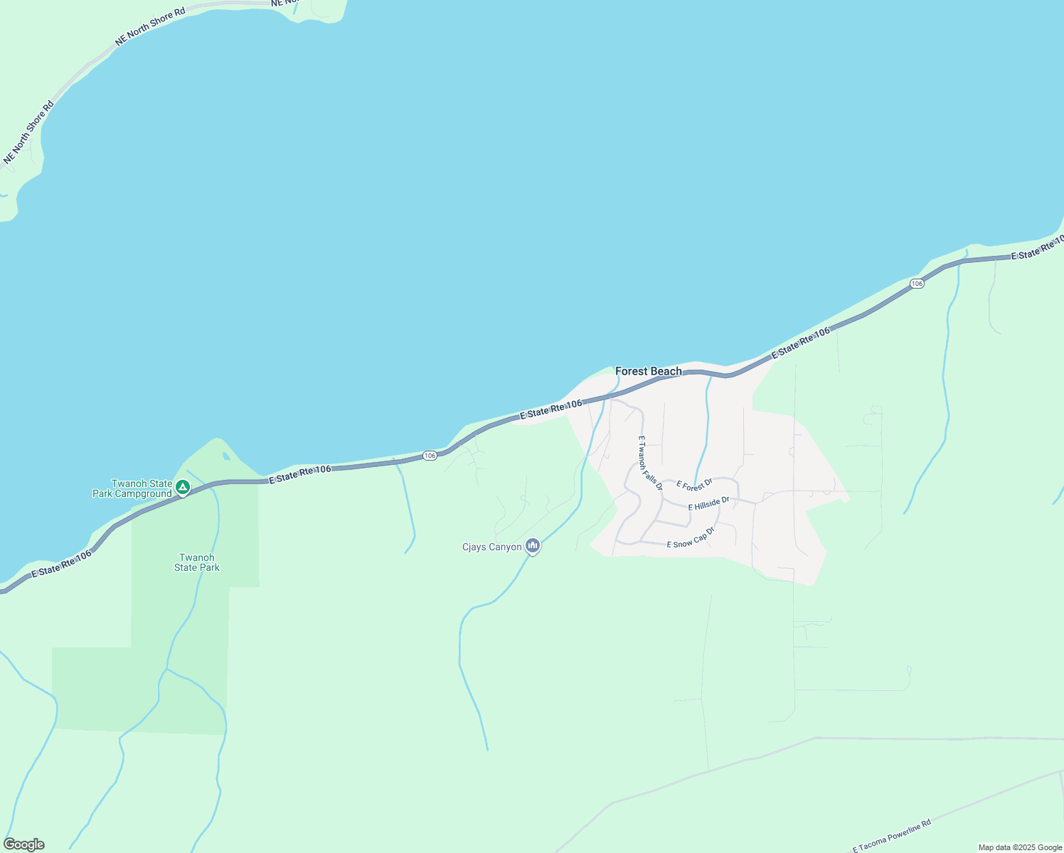 map of restaurants, bars, coffee shops, grocery stores, and more near 13280 Washington 106 in Belfair