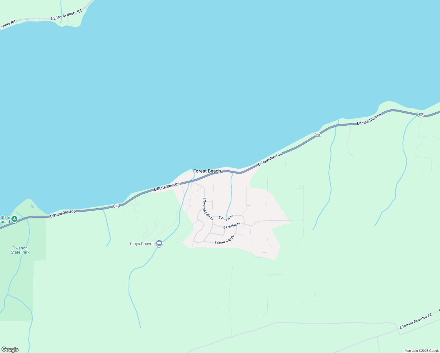 map of restaurants, bars, coffee shops, grocery stores, and more near 13691 Washington 106 in Belfair