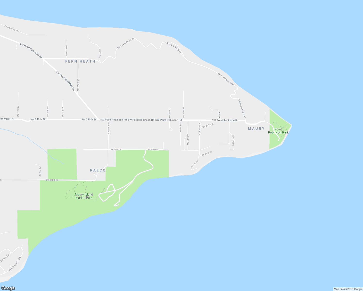 map of restaurants, bars, coffee shops, grocery stores, and more near 24230 49th Place Southwest in Vashon