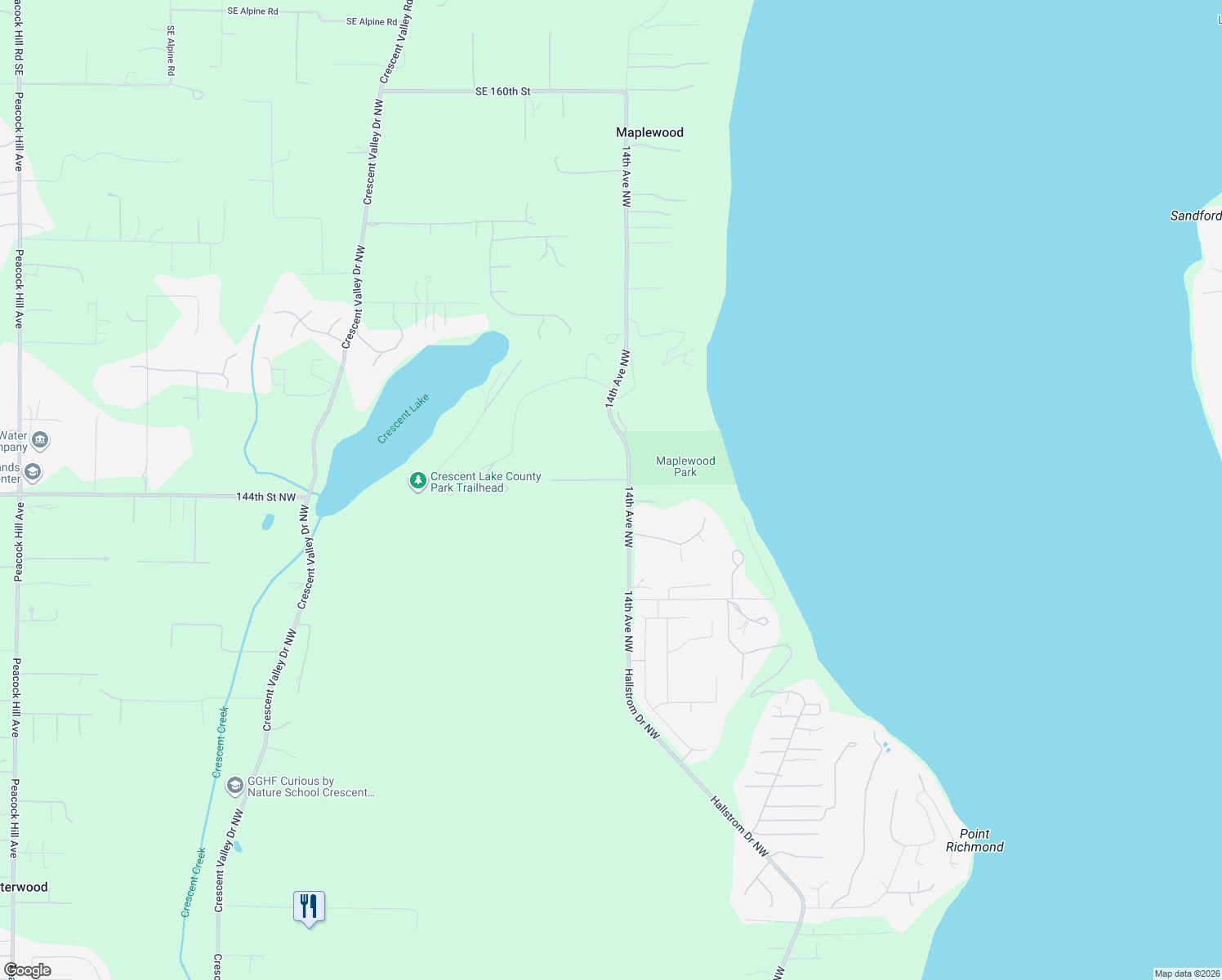 map of restaurants, bars, coffee shops, grocery stores, and more near 1506 145th Street Court Northwest in Gig Harbor