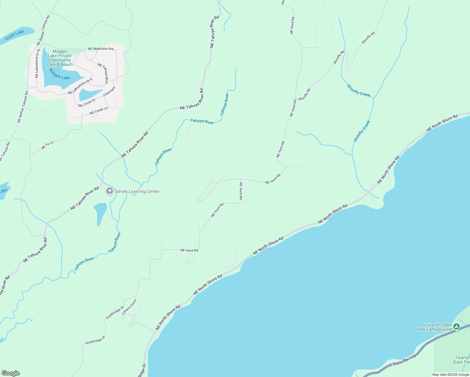 map of restaurants, bars, coffee shops, grocery stores, and more near 1171 Northeast Hurd Road in Belfair