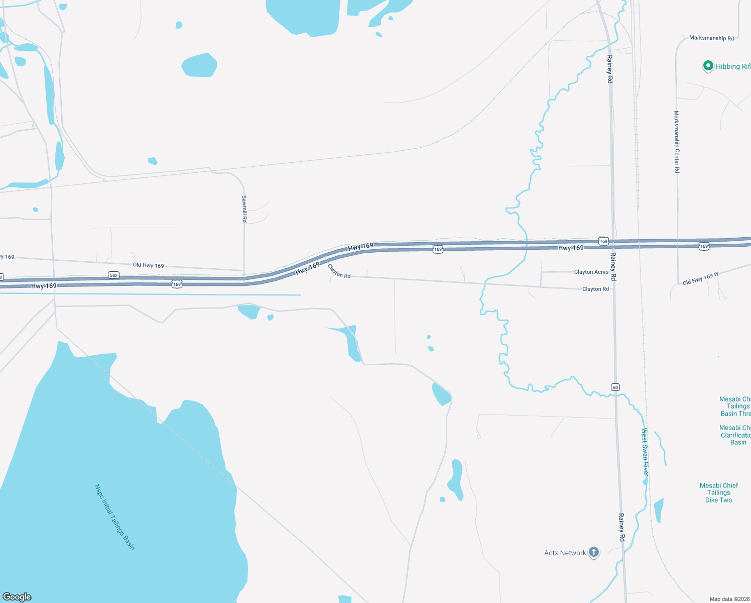 map of restaurants, bars, coffee shops, grocery stores, and more near 3791 Elynwood Road in Hibbing