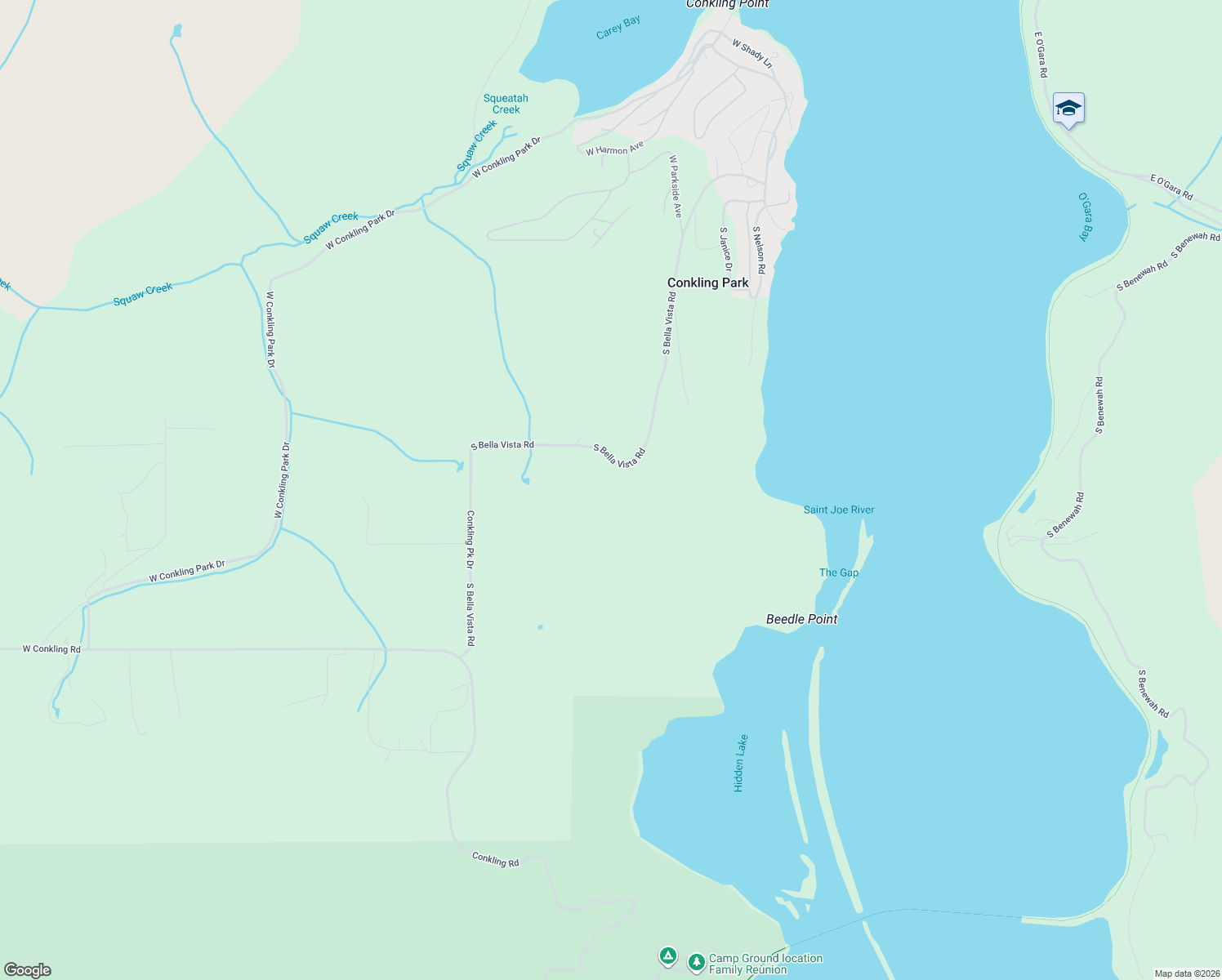 map of restaurants, bars, coffee shops, grocery stores, and more near in Conkling Park