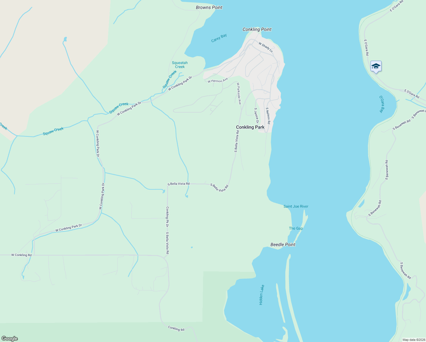 map of restaurants, bars, coffee shops, grocery stores, and more near in Conkling Park