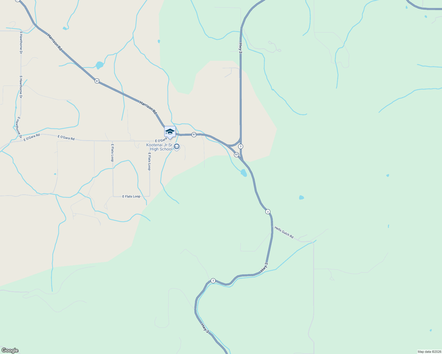 map of restaurants, bars, coffee shops, grocery stores, and more near 46099 Idaho 3 in Saint Maries