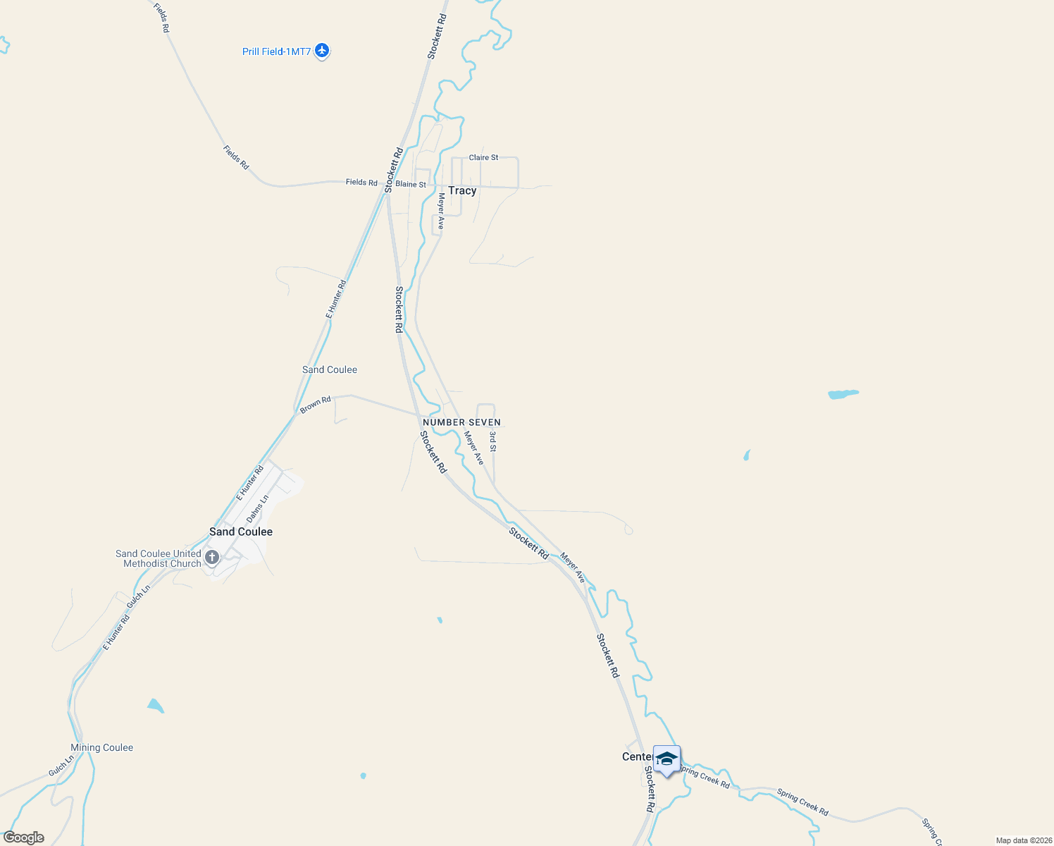 map of restaurants, bars, coffee shops, grocery stores, and more near 67 Brown Road in Sand Coulee