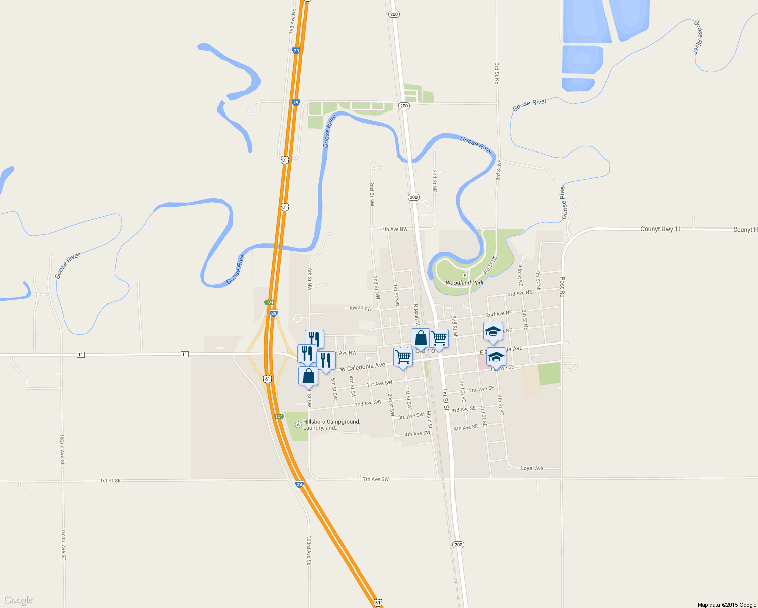 map of restaurants, bars, coffee shops, grocery stores, and more near 327 2nd St NW in Hillsboro