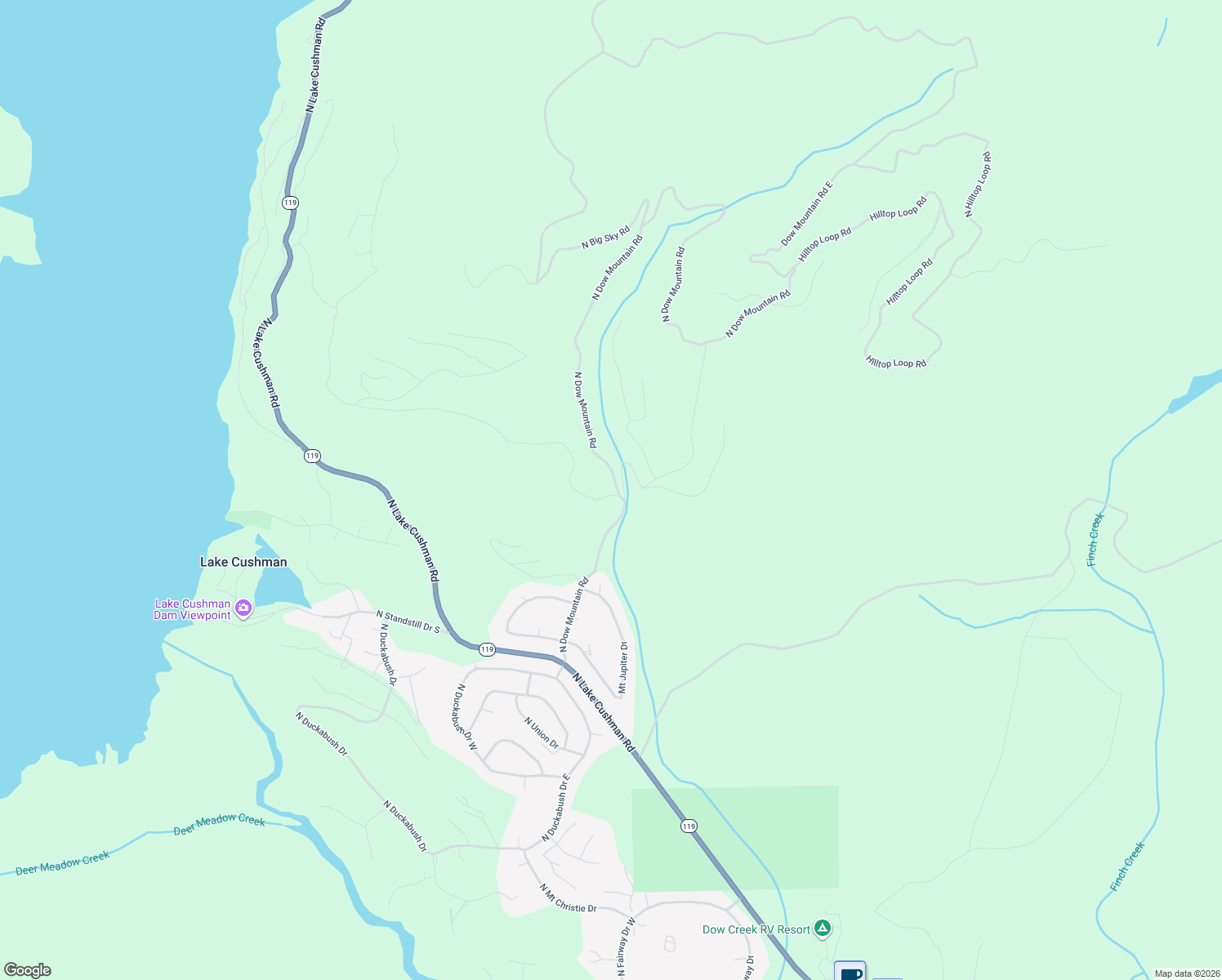 map of restaurants, bars, coffee shops, grocery stores, and more near 460 North Eastside Drive in Hoodsport