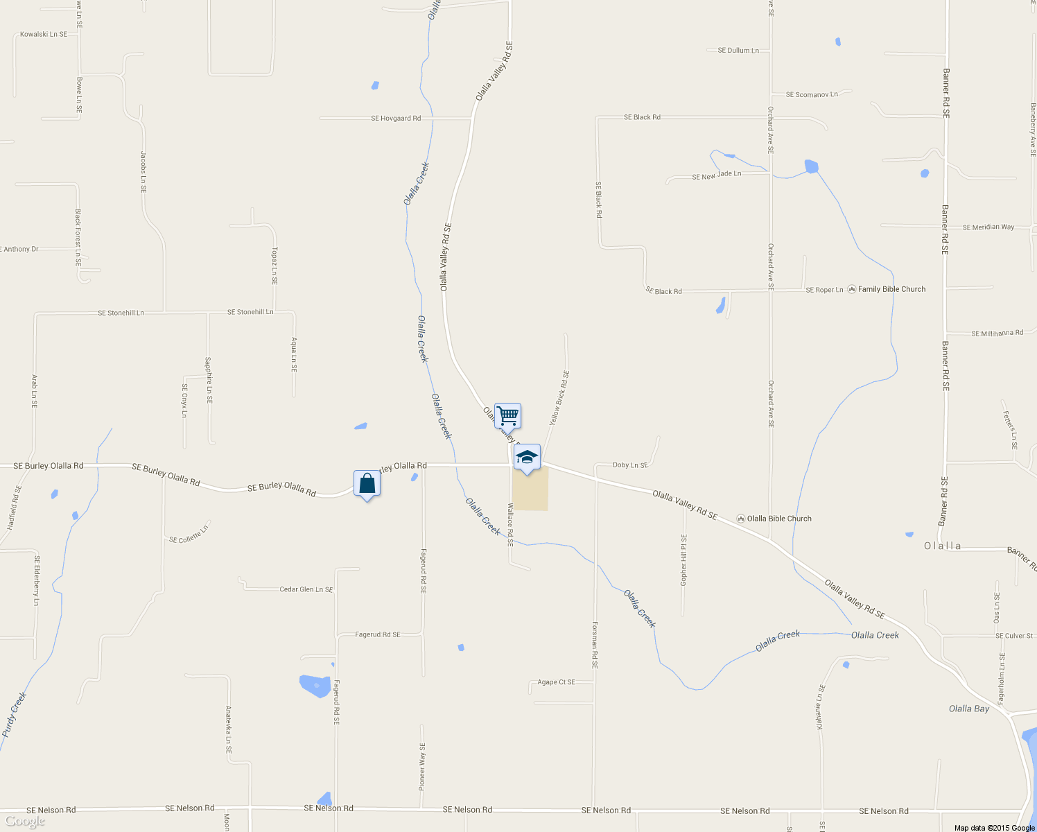 map of restaurants, bars, coffee shops, grocery stores, and more near 12631 Olalla Valley Rd SE in Olalla